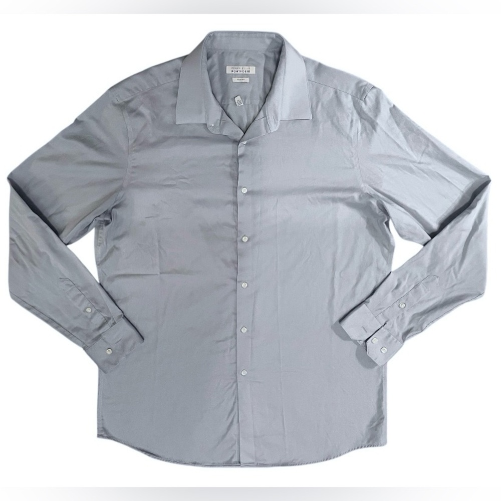PERRY ELLIS PORTFOLIO DRESS SHIRT size Extra Large Slim Fit neck size 17 36/37
